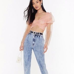 Extreme Behavior Puff Sleeve Cropped Top